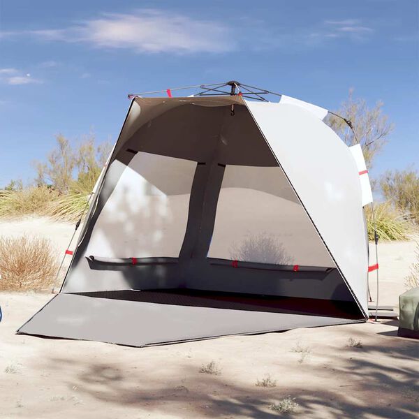 vidaXL Beach Tent 3-Person Gray Quick Release Waterproof