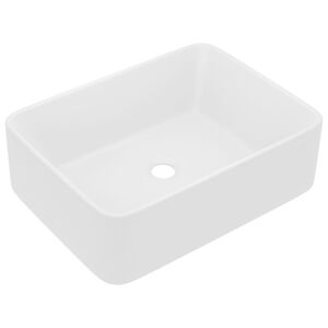 vidaXL Luxury Wash Basin Matt White 16.1x11.8x4.7" Ceramic