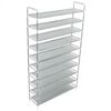 vidaXL Shoe Rack Silver Metal, Plastic, Non-Woven Fabric Large