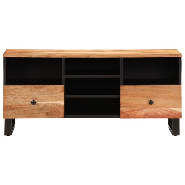 vidaXL TV Cabinet Natural Wood Solid Acacia Wood Medium TV Cabinet
