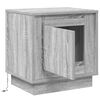 vidaXL Bedside Cabinet Grey 17.32 x 13.58 x 17.72 in Engineered Wood