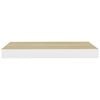 vidaXL Wall Shelf Oak and White Honeycomb MDF and metal One Size