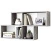 FMD Shelf Concrete and white Melamine-covered chipboard 39.4 in wide