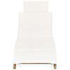 vidaXL Sun Lounger Set of 2 Teak wood and cream white cushion