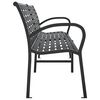 vidaXL Twin Patio Bench Black 90.9" Steel and WPC