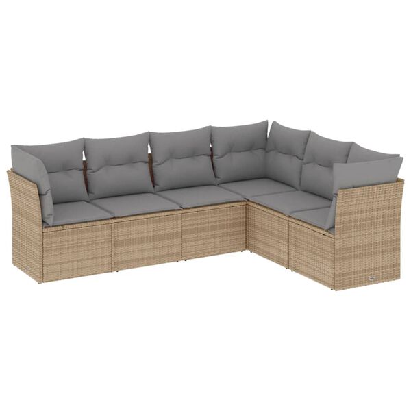 vidaXL Garden Sofa Set Beige PE rattan Large Modular Garden Sofa Set