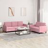 vidaXL Sofa Set Pink Velvet (100% polyester), metal, textilene, plywood