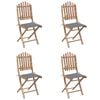 vidaXL Outdoor Dining Set Natural Bamboo Bamboo Medium Foldable