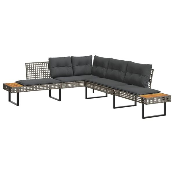 vidaXL Garden Sofa Set Grey
