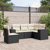 vidaXL Garden Sofa Set Black, Cream White