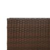 vidaXL Garden Sofa Brown PE Rattan, Powder-coated Steel, Tempered Glass