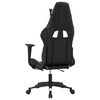 vidaXL Gaming Chair with Footrest Black and White Faux Leather