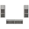 vidaXL 6 Piece TV Wall Units with LED Gray Sonoma Engineered Wood