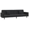 vidaXL Sofa Bed Black Velvet Velvet (100% polyester), Wooden Frame, Plastic