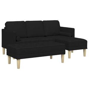 vidaXL Sofa Set 2 pcs Black 173 x 131 x 67 cm fabric