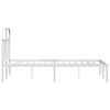 vidaXL Bed Frame White Powder-Coated Steel Small Double Bed Frame