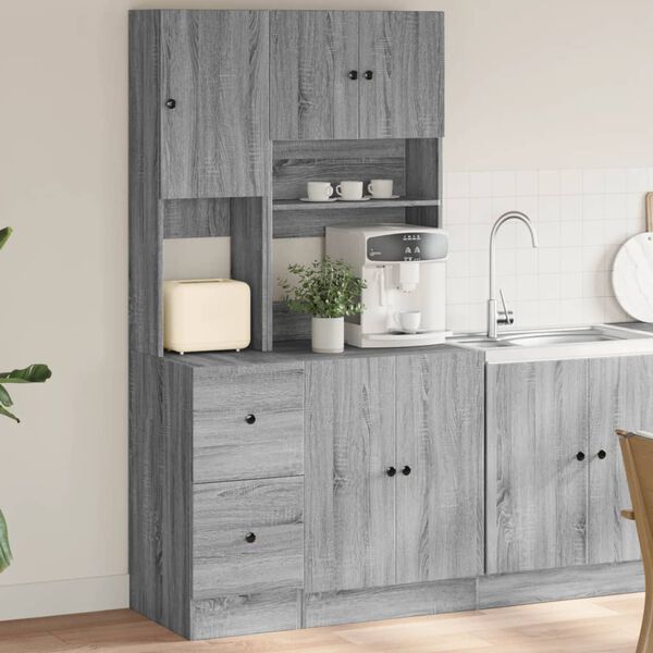 vidaXL Kitchen Cabinet Gray Sonoma 37.4"x19.7"x70.9" Engineered Wood