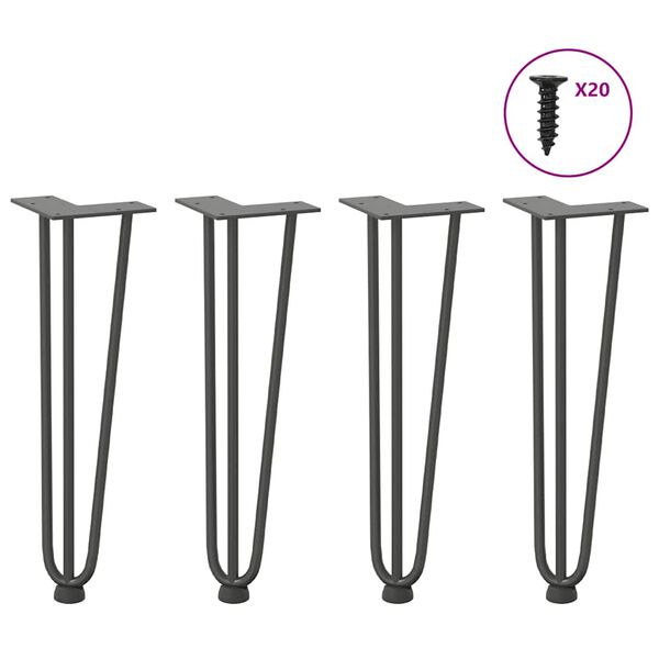 vidaXL Hairpin Table Leg Anthracite Solid powder-coated steel Standard