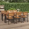 vidaXL Garden Table Wood and Metal Solid acacia wood, powder-coated metal