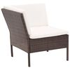 vidaXL Garden Lounge Set Brown,Cream White
