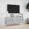 vidaXL TV Wall Cabinet Concrete grey Engineered wood 51.2 x 12.2 x 17.7 in