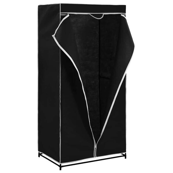 vidaXL Wardrobe Black Iron Medium Clothing Rack Rectangular