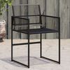 vidaXL Garden Chair Black PE Rattan, Powder-Coated Steel Collapsible