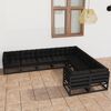 vidaXL Garden Lounge Set Black Solid pinewood Medium Modular
