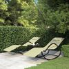 vidaXL Rocking Sun Loungers 2 pcs Cream Steel and Textilene