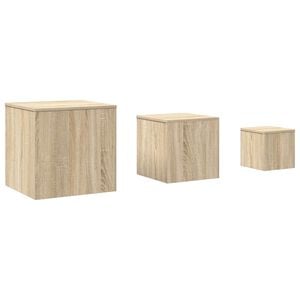 vidaXL Side Table Set of 3 Sonoma Oak Engineered Wood