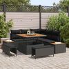 vidaXL Garden Sofa Set with Cushion 8 pcs Black Poly rattan