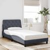 vidaXL Bed Frame Dark grey Velvet, metal, solid pine wood, plywood Single