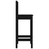 vidaXL Bar Chair Set of 2 Black Solid pine wood Medium Bar Chair
