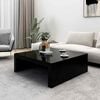 vidaXL Coffee Table Black Engineered Wood 39.4 in Simple Style Square