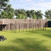 vidaXL Dog Kennel Black & Silver Grey PE, Powder-Coated Steel 19.9 ft²