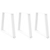 vidaXL Dining Table Leg Set of 3 White Powder-Coated Steel Standard