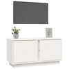 vidaXL TV Cabinet White Solid Pine Wood Medium TV Cabinet Rectangular