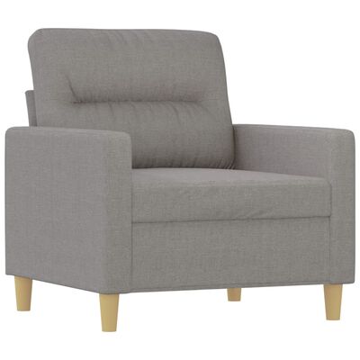 vidaXL 3 Piece Sofa Set with Throw Pillows&Cushions Light Gray Fabric