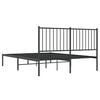 vidaXL Bed Frame Black Powder-coated steel 55 x 79 in Bed Frame