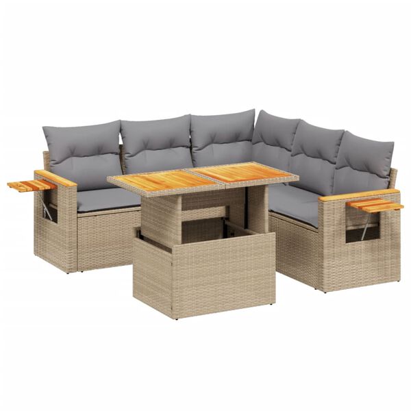 vidaXL Garden Sofa Set Beige