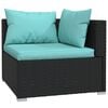 vidaXL Garden Lounge Set Black PE Rattan Large Modular
