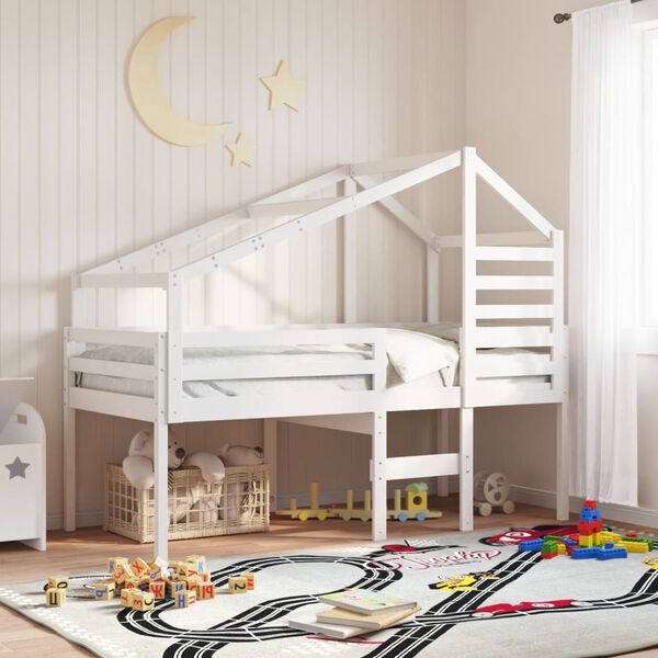vidaXL Kid's Bed Roof White Solid pine wood Decorative Inlays