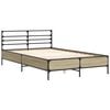 vidaXL Bed Frame Sonoma Oak Engineered wood, Metal, Plywood Small Double