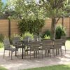vidaXL Garden Dining Set with Cushion 9 pcs Grey Poly Rattan
