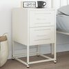 vidaXL Bedside Cabinet White Steel Medium Bedside Cabinet Rectangular