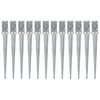 vidaXL Ground Spikes 12 pcs Silver 3.1x3.1x29.9" Galvanised Steel