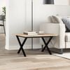 vidaXL Coffee Table Natural wood color Solid Pine Wood, Powder-Coated Steel