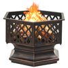 vidaXL Rustic Fire Pit with Poker 24.4x21.3x22.0" XXL Steel