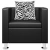 vidaXL Armchair Black PVC, Polyester, Cotton Medium Durable Armchair