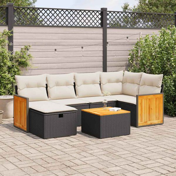 vidaXL Garden Sofa Set Black